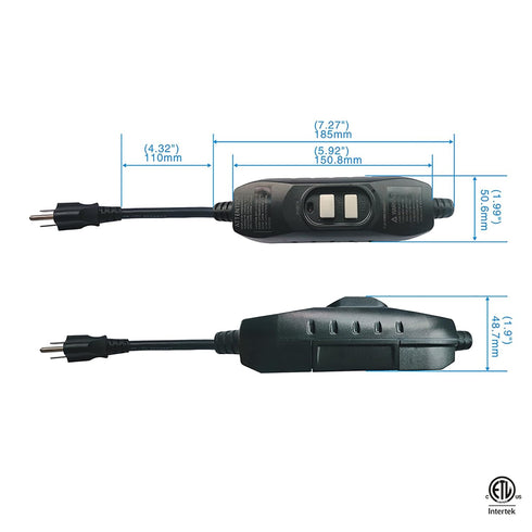 Kaper GFCI Inline Plug Replacement Assembly 3 Wires , Auto-Monitor?Manual Reset, Waterproof, Ground Fault Circuit Interrupter for Power Pressure W...
