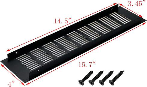 Geesatis 15.7 x 4 inch / 400 x 100 mm Rectangle Shape Mesh Air Vent for Cabinet Shoe Cabinet Hardware Accessories Ventilation Cover, with Mounting...