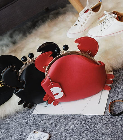 Personalized cartoon style ladies shoulder bag, crab-shaped messenger bag, animal style ladies handbag...