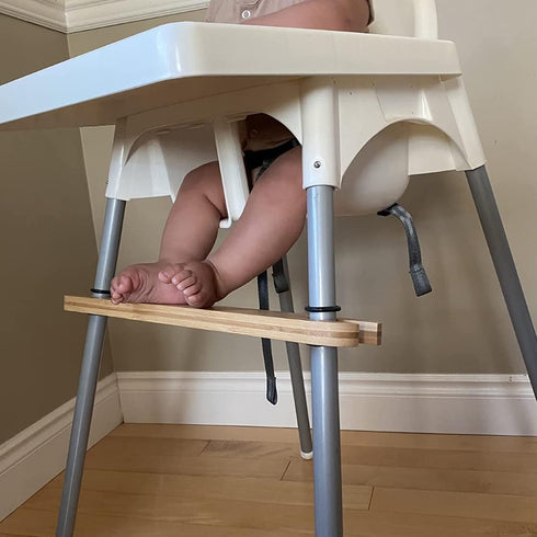 Footrest for Baby Highchair,Adjustable Non-Slip Natural Bamboo Wooden HighChair Footrest,High Chair Foot Rest Compatible with IKEA Antilop High Ch...