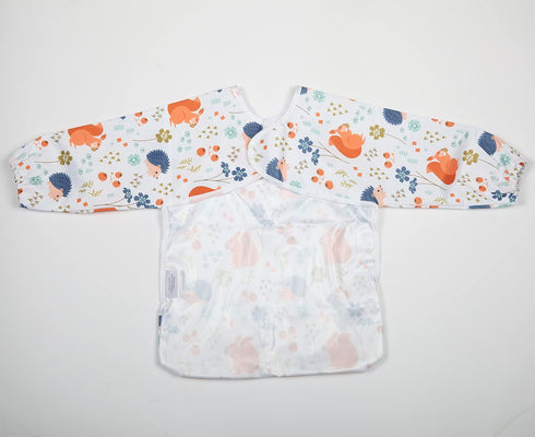 Baby Bib Long Sleeved Shirt with Pocket 1 to 3 Years Old Toddler (Squirrel Hedgehog)...