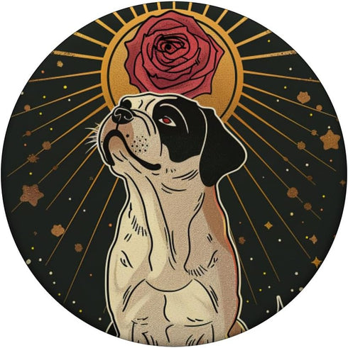 Tarot Card Art Witchy American Bully Dog PopSockets Standard PopGrip...