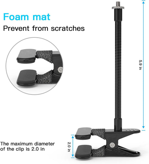 Flexible Twist Clamp Mount Compatible with Pan Tilt Camera, Flexible Twist Gooseneck Mounting Bracket No Tools or Wall Damage Required (1pack?Blac...