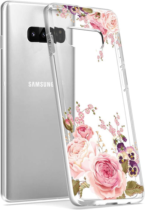 Case for Galaxy S10e 5.8 Inch, Slim Shockproof Clear Soft Flexible TPU Floral Phone Protective Case Cover for Samsung Galaxy S10e (Rose Flower)...