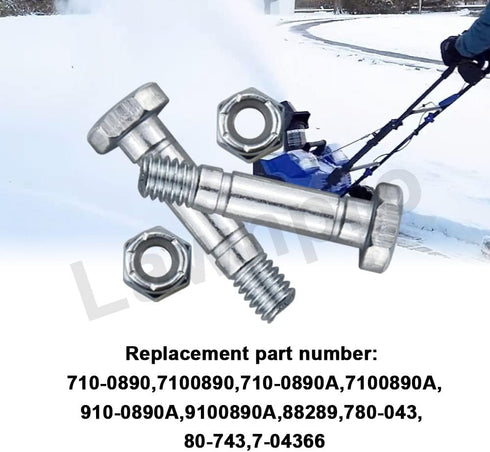 1-1/2" Pins with Nuts Compatible with MTD Two-Stage Snow Blowers / Auger Drive Snowblowers Replacement 710-0890A 710-0890 910-0890A 7100890 910089...