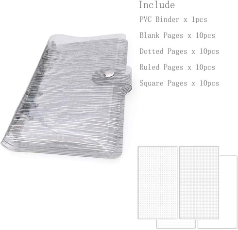 A6 PVC Binder with Pages,Black...