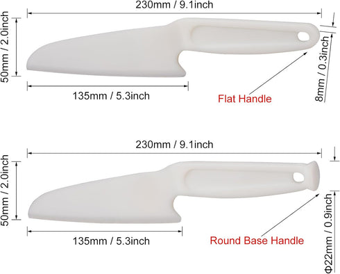 2 PCS Nylon Knife Safe for Kids, Professional Lettuce Knife for Real Cooking, Heat-resistant Plastic Knife for Nonstick Pans, Best as Cake Knife e...