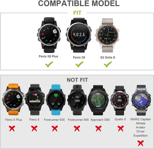 ANCOOL Compatible with Fenix 5S/6S/7S Bands 20mm Easy Fit Silicone Watch Bands Replacement for Fenix 8 43mm/5S Plus/6S Pro/D2 Delta S Smartwatches...