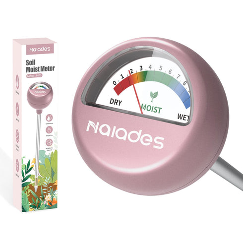 Soil Moisture Meter, Naiades Rose Gold Plant Hygrometer Sensor Water Monitor for Farming Gardening Indoor Outdoor Plants (No Batteries Needed)...