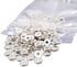 INSPIRELLE 100pcs Heishi Beads 6mm Long-Lasting Disc Brass Rondelle Spacer Beads Silver Plated Flat Round Shape Jewelry Metal Spacers for Bracelet...