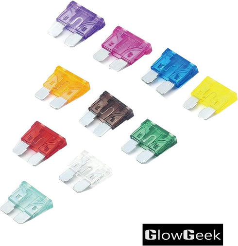 100pcs Assorted Auto Car Truck Standard Blade Fuse Assortment 2A 3A 5A 7.5 A 10A 15A 20A 25A 30A 35A Car Boat Truck SUV Automotive Replacement Fus...