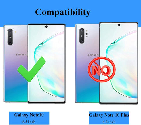 for Samsung Galaxy Note 10 Case, Note10 Case with HD Screen Protectors, Military-Grade Metal Ring Holder Kickstand 15ft Drop Tested Shockproof Cov...
