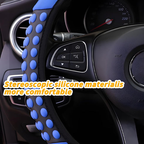 Elastic Car Steering Wheel Cover, 14.5-15Inch Stretch Breathable Vehicle Steering Wheel Protector Wrap, Comfortable Auto Accessories Universal for...