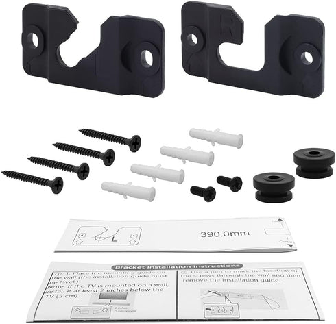 1 Pair of Black Wall Mount Bracket AH96-03064A for Samsung Soundbar HWH750 HW-H750 HW-H450 HW-J355 HWH751 HW-H751 HWJM25 HW-JM25 HWJM45C HW-JM45C ...