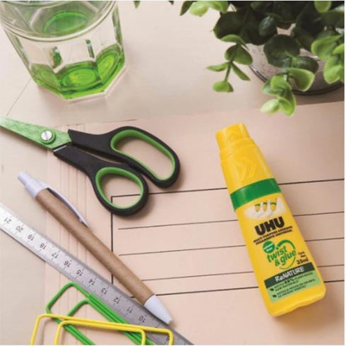 UHU TWIST & GLUE RENATURE - Solvent free, multi purpose adhesive in a plant based, Bottle 35ML, Pack of 3...