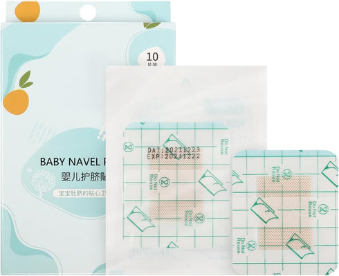 NUOBESTY 10Pcs Baby Belly Button Protectors - Waterproof Umbilical Cord Stickers for Newborns | Hypoallergenic Navel Patch for Swimming, Bathing &...