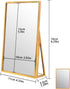 LONGSHENG - SINCE 2001 - Gold Vanity Makeup Mirror Table Desk Countertop Mirror Bathroom Shaving Make Up Mirror Home Decor-Rectangle...