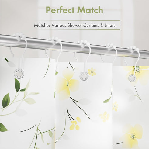 Amazer Shower Curtain Hooks, Decorative Shower Curtain Hooks Rust-Resistant Stainless Steel Shower Curtain Hooks for Bathroom Shower Rod-Set of 12...