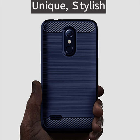 for LG K30 2018 Slim Case,LG Phoenix Plus Case,Thin Silicone Soft Skin Flexible TPU Carbon Fiber Anti-Scratch Shockproof Protective Cover for LG P...