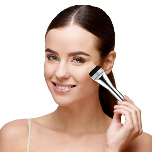 Foundation Brush 3 Pcs Makeup Flat Brushes Thin Blade Brush Portable Facial Brushes Cream Spatulas Tools Powder Scrubber Liquid Brush Soft Bristle...