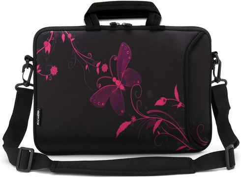 RICHEN 14 15 15.4 15.6 inch Laptop shoulder bag Notebook Handle Sleeve Neoprene Soft Carrying Travel Case with Accessories pocket (14-15.6 inch, N...