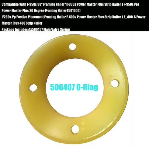 219235 500407 O-Ring Main Valve Spring Compatible with Paslode F350, F-350S, F-250S-PP, F400S, F325C Framing Nailer(4/Pack)...