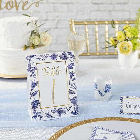 Kate Aspen Blue Willow (1-25) Wedding Table Numbers, One Size (28537NA), Wedding Decorations, Seat Assignments, Table Decor...