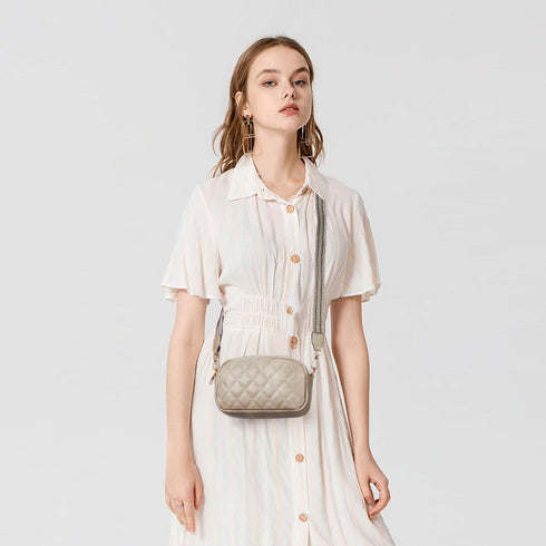 Telena Crossbody bags for Women Trendy Quilted Crossbody Bag Leather Camera Bag Purse with Wide Shoulder Strap...