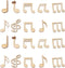JANOU 100pcs Music Notes Wood Cutouts Music DIY Craft Embellishments Unfinished Wood Ornaments Decoration (Assorted Pattern)...