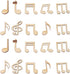 JANOU 100pcs Music Notes Wood Cutouts Music DIY Craft Embellishments Unfinished Wood Ornaments Decoration (Assorted Pattern)...