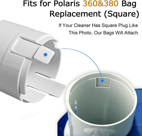 Pool Cleaner Bag for Polaris 360 Bag Replacement - Pool Cleaner Parts All Purpose Zippered Bags for Polaris 360, 380 Bags / 2 Pack...