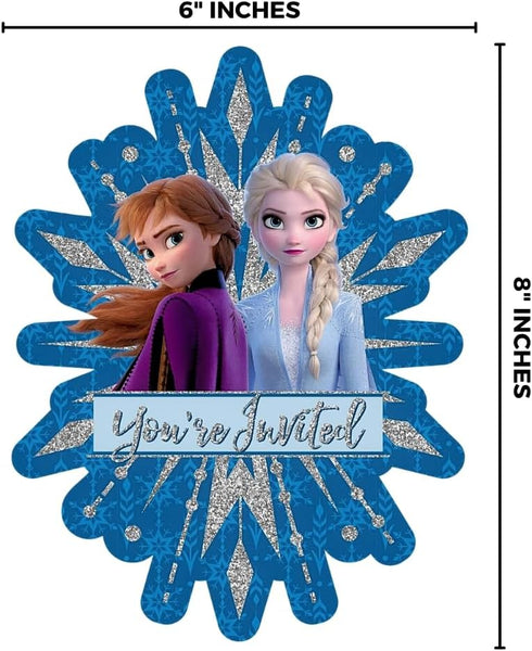 Disney Frozen 2 Jumbo Deluxe Invites (6" x 8") - Pack Of 8, Premium Multicolor Paper & Adorable Design - Perfect For Frozen Themed Parties & Event...