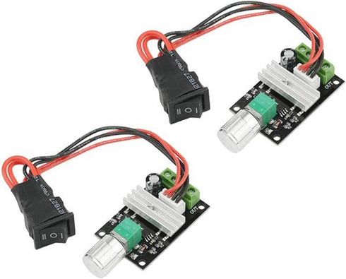 DC Motor Speed Controller PWM 1203BB 6V12V24V 3A 80W speed adjustable reversible pulse forward and reverse control switch button (2PCS)...