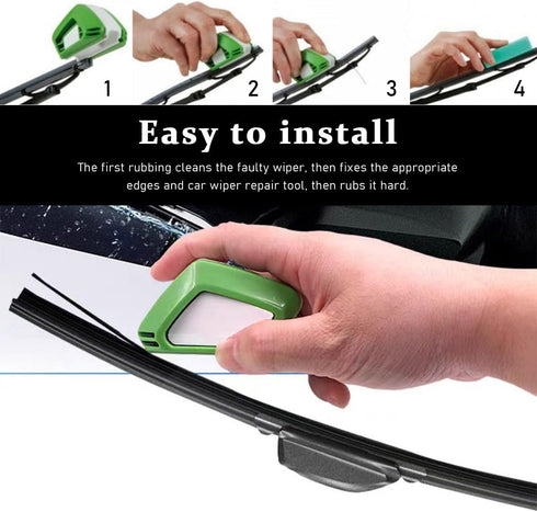 Car Wiper Repair Tool, Waterproof ABS Vehicle Windshield Wiper Repairer with Sponge, Ergonomic Portable Windshield Wiper Blade Cutter Cleaning Too...
