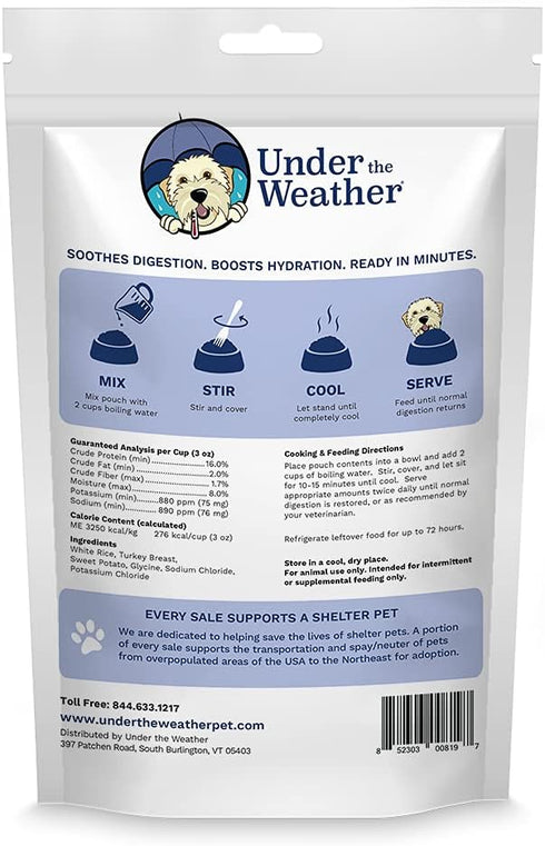 Under the Weather Easy to Digest Bland Diet for Sick Dogs - Always Be Ready - Contains Electrolytes - Gluten Free, All Natural, Freeze Dried 100% ...