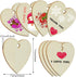 obmwang 50 Pieces 3 Inch Natural Heart Wood Slices, DIY Wooden Ornaments Unfinished Predrilled Heart Embellishments with Twine for Wedding, Thanks...