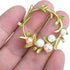 Women's Elegant Cubic Zirconia Pearl Gold Open Ring Circle Wreath Brooch Pin Cardigan Scarf Lapel Pin Party Wedding Jewelry...