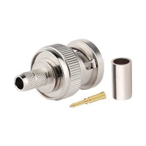 10 Pack 50 Ohm BNC Male Crimp Connector,BNC/Q9 Connector for RG58/RG142/RG400/LMR195/KSR195/3D-FB Cable...