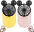 Cute Personal Mini Fan, Handheld & Portable USB Rechargeable Fan with Beautiful LED Light, 3 Adjustable Speeds, Portable Holder, for Indoor Or Out...