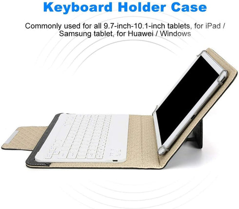 EBTOOLS Bluetooth Keyboard Case, PU Leather Waterproof Protective Cover + Keyboard with Stand, Commonly Used for All 9.7 inch to 10.1 inch Tablets...