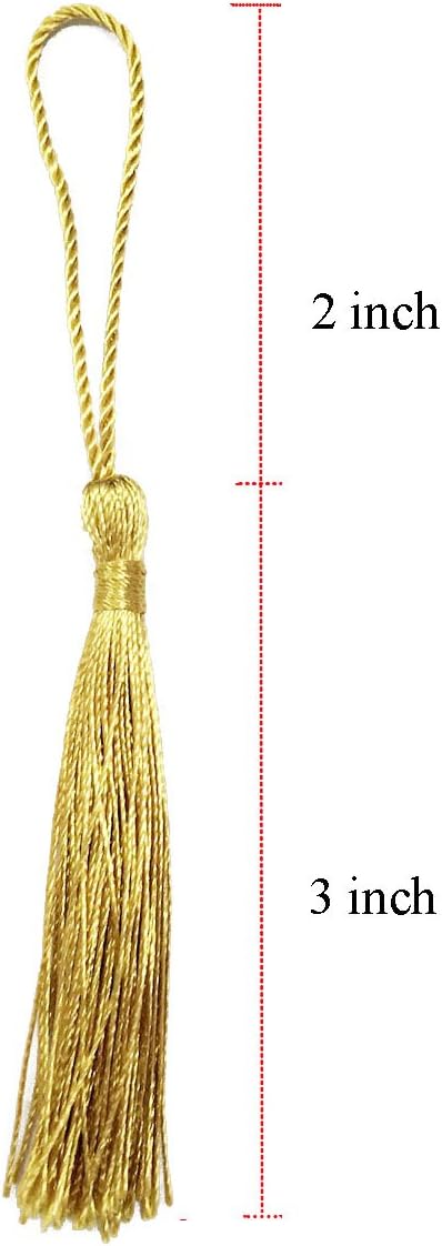 Aokbean 100pcs 5 Inches Handmade Silky Floss Soft Craft Bookmark Tassels with Loops for DIY, Jewelry Making, Graduation Tassel,Bookmarks,Souvenir ...