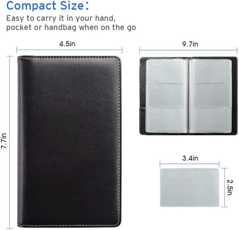 Sooez Leather Professional Business Card Book Holder Organizer, 240 Card Capacity PU Name Card Credit Cards Booklet (Purple)...