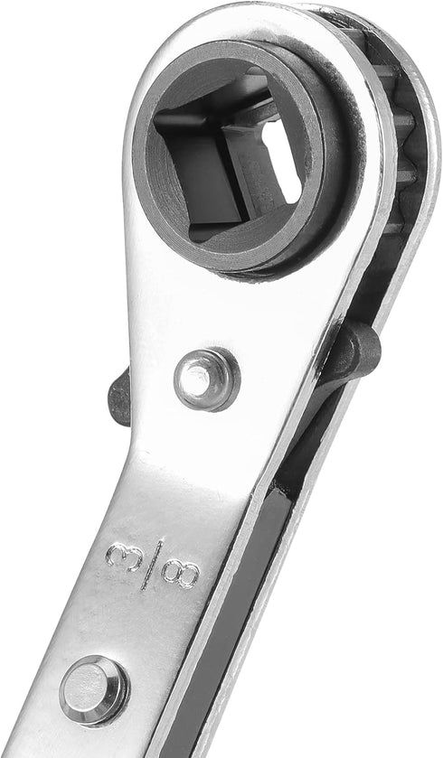 4 PCS HVAC Service Wrench Tools, Ratcheting Curved Wrench with Hex Bit Adapter, Refrigeration Service Wrench Set for Equipment Repair, 3/8" to 1/4...