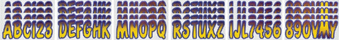 Hardline Products Series 200 Factory Matched 3-Inch Boat & PWC Registration Number Kit, Yellow/Purple - YEPUG200...