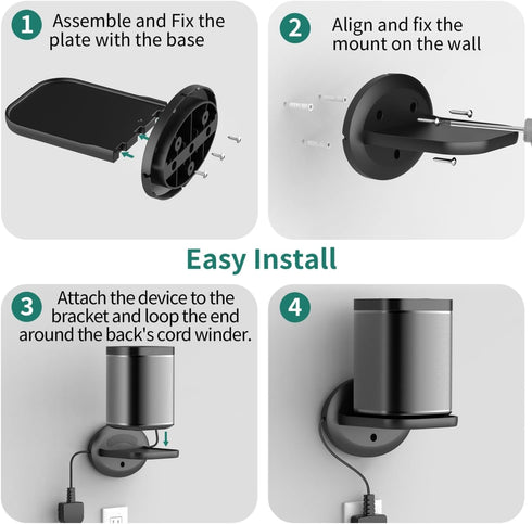 HomeMount Wall Mount for Sonos One and Echo Spot - Space Saving Smart Home Wall Stand Holder Shelf Compatible with Sonos One/Sonos One SL/Echo Spo...