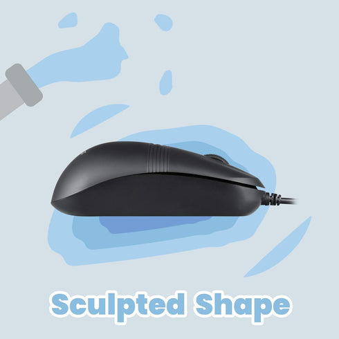 Perixx PERIMICE-503B Wired Optical Washable Mouse, Black (11419)...