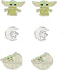 Star Wars The Mandalorian Grogu Baby Yoda 6 Pack Costume Jewelry Stud Earrings Set...