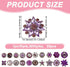 20 Pcs Mixed Style Rhinestone Snap Buttons, Purple Jewelry Charms Ginger Buttons Crystal Press Buttons Snap Charms for Necklace Bracelet Jewelry M...