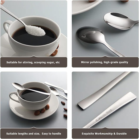 6-Piece Demitasse Espresso Spoons,5.1-Inch Mini Coffee Spoons Stainless Steel Small Spoons Mini Espresso Spoon for Dessert Ice Cream...
