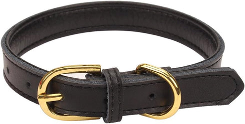Basic Classic Padded Leather Pet Collars for Cats Puppy Small Medium Dogs (Large, Black)...